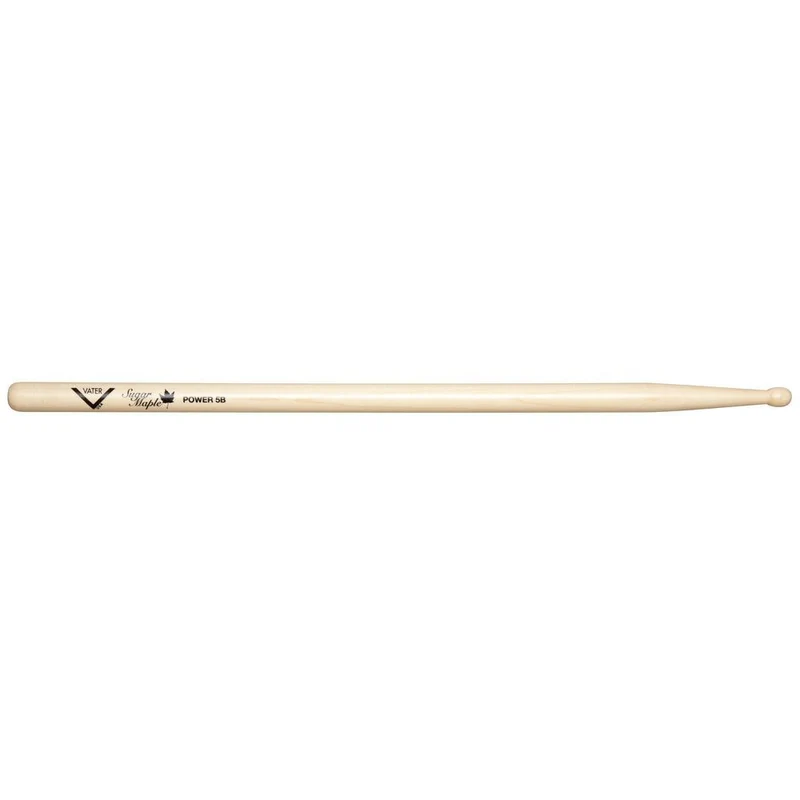 Vater VSMP5BW Sugar Maple Power 5B Wood Tip Drumsticks (Pair)