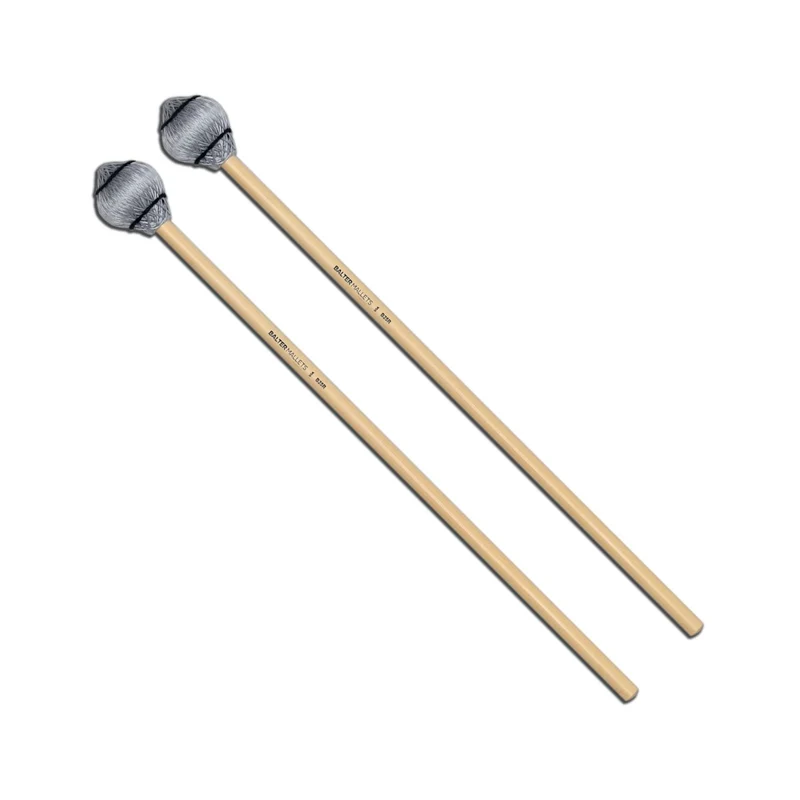 Vic Firth Balter Pro Vibe Mallets B25R Medium Hard Cord Jazz Silver (Rattan)