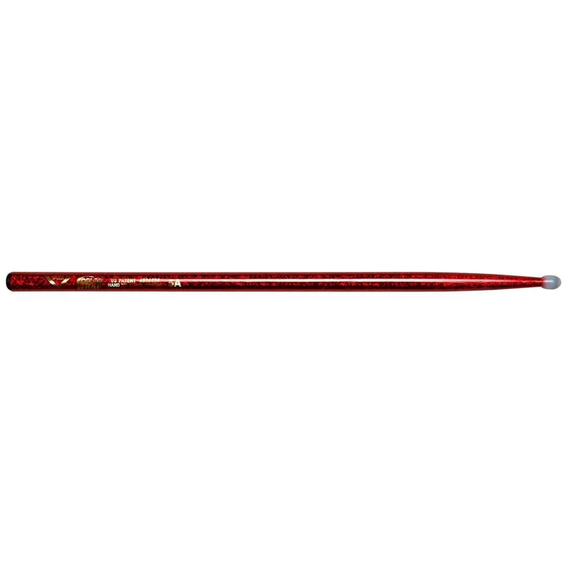 Vater VCR5AN Colour Wrap 5A Nylon Tip Drumsticks (Red Sparkle) (Pair)