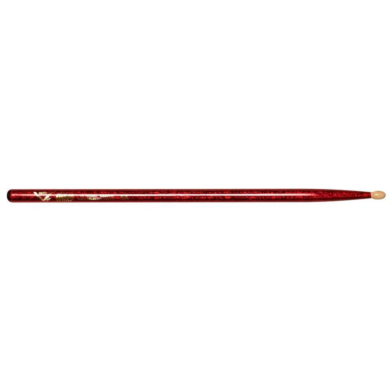 Vater VCR5A Colour Wrap 5A Wood Tip Drumsticks (Red Sparkle) (Pair)