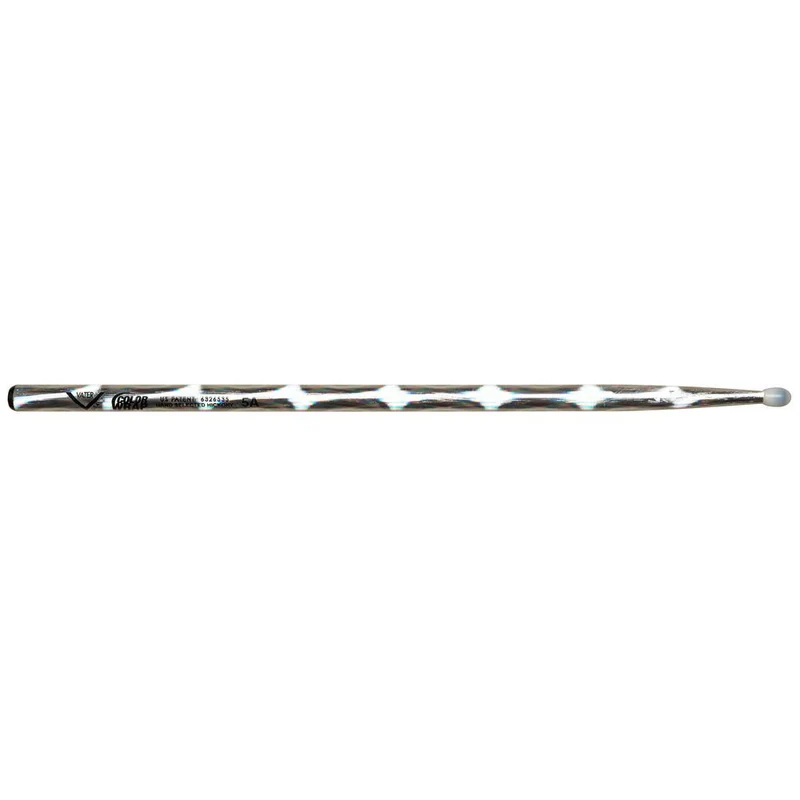 Vater VCS5AN Colour Wrap 5A Nylon Tip Drumsticks (Silver Optic) (Pair)