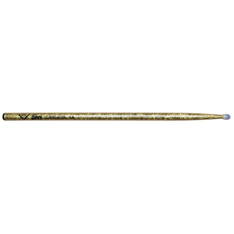 Vater VCG5AN Colour Wrap 5A Nylon Tip Drumsticks (Gold Sparkle) (Pair)