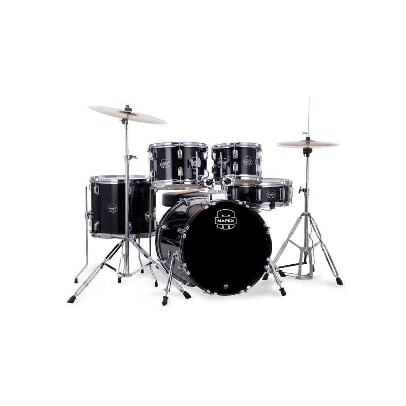 Mapex Comet 20" 5-Piece Drumkit Pack w/ Cymbals & Hardware (Dark Black)