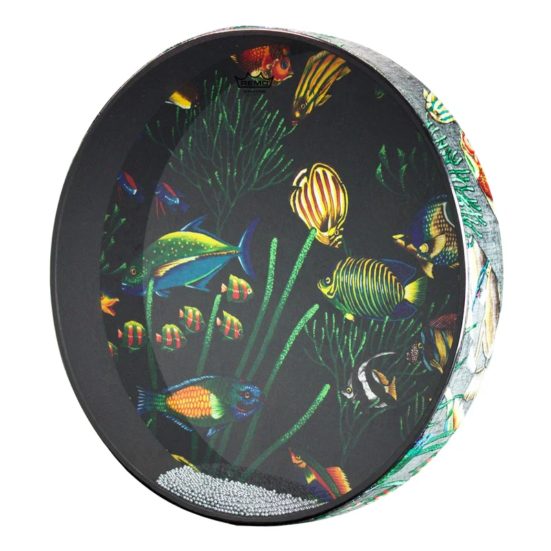 Remo Ocean Drum 16 inch 2 12 inch Depth Fish Graphic Drum