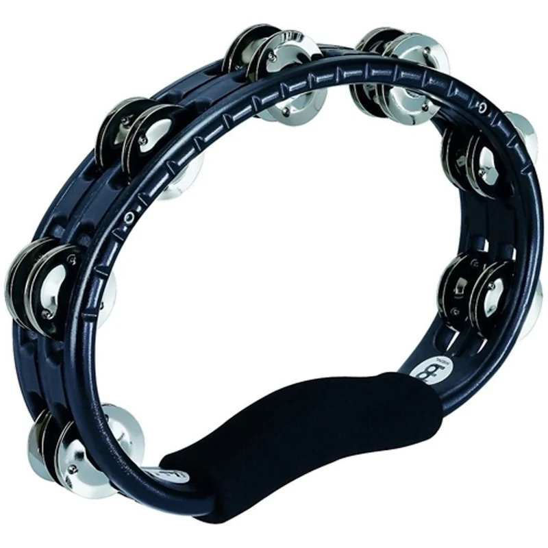 Meinl Hand Held 2 Row Nickel Plated Steel Jingles Black Moulded Tambourine