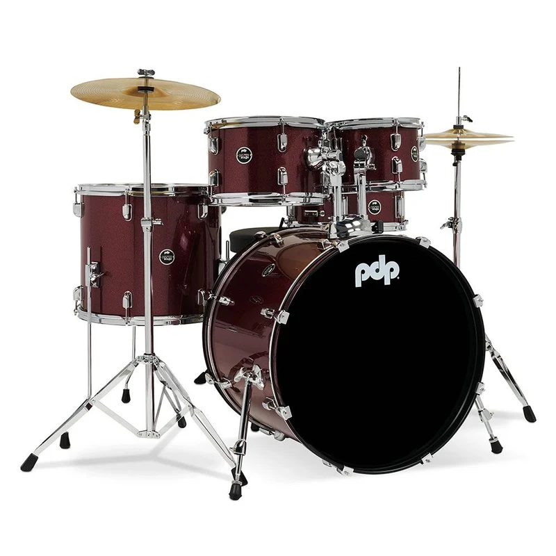 PDP Center Stage 5-Piece 22" Drumkit w/ Hardware Cymbals & Throne (Ruby Red)