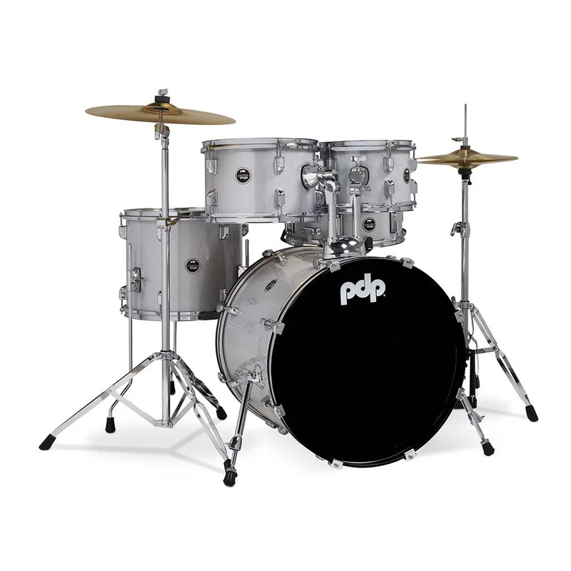 PDP CenterStage 5-Piece 20" Drumkit w/ Hardware Cymbals & Throne (Diamond White)